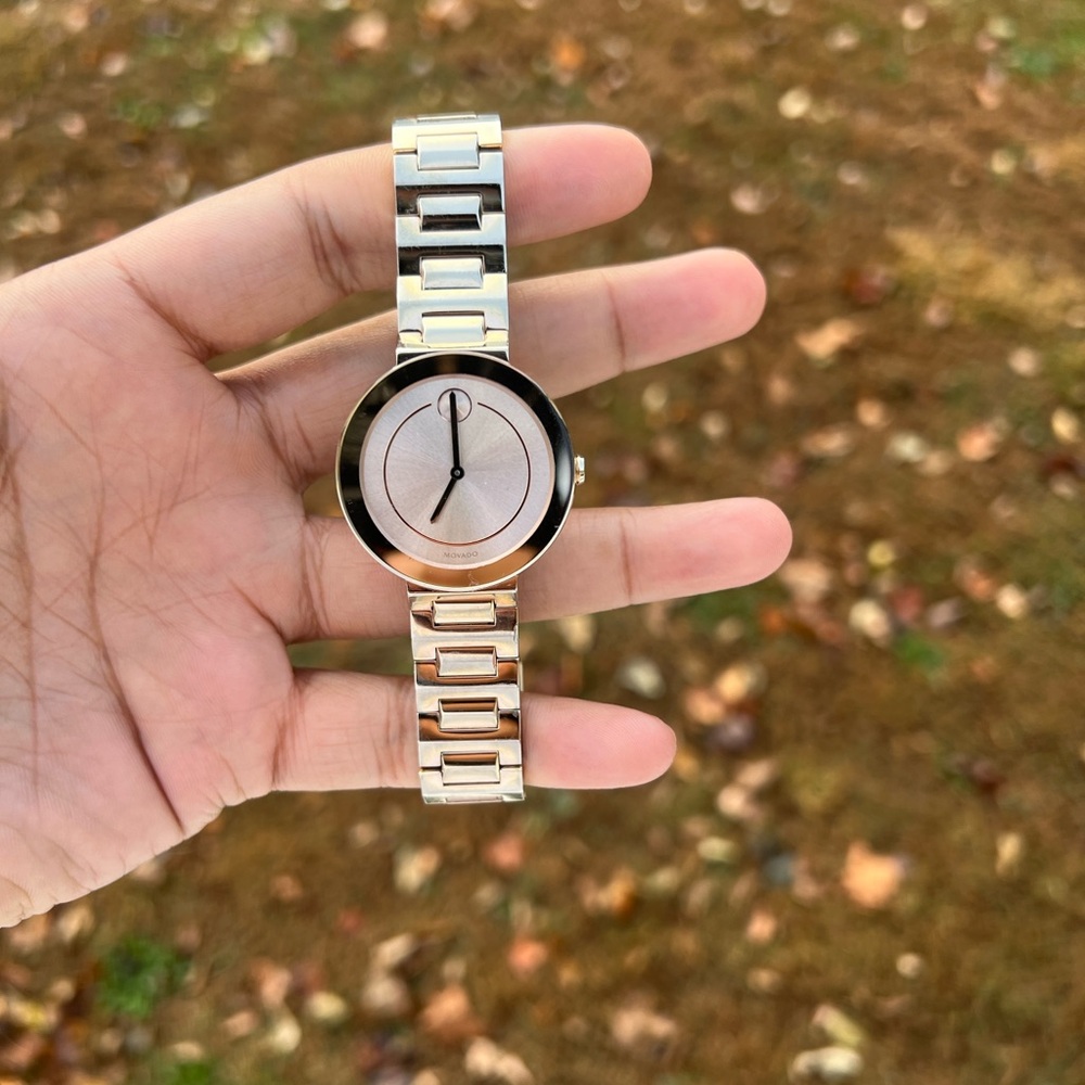 Movado Women's Bold 34mm Rose Gold Dial Stainless Steel Watch